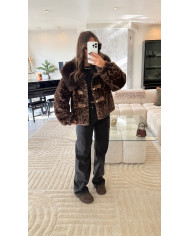 Fourrure léopard col Choco