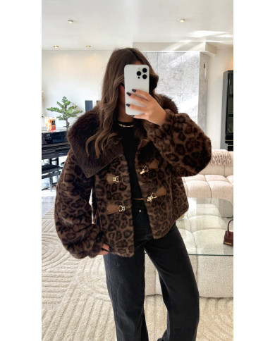 Fourrure léopard col Choco