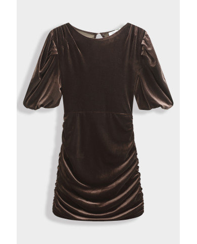 Robe Courte velours marron