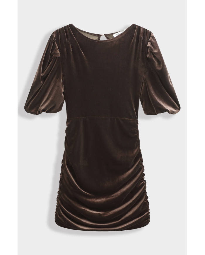 Robe Courte velours marron