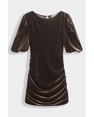 Robe Courte velours marron