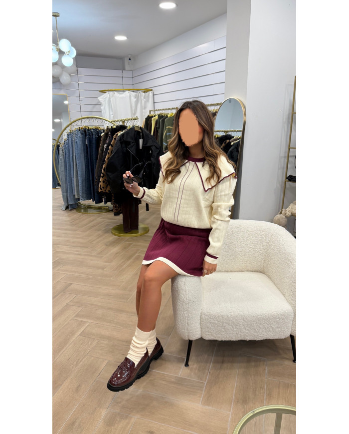 Ensemble jupe Parisienne Bordeaux