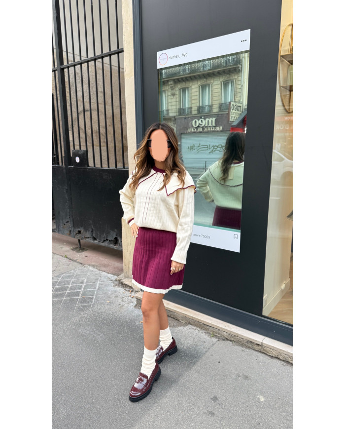 Ensemble jupe Parisienne Bordeaux