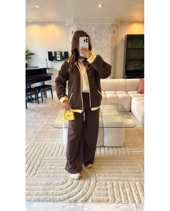 Survêtement jogging Bicolore Jaune & Choco
