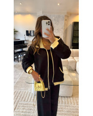 Survêtement jogging noir & jaune