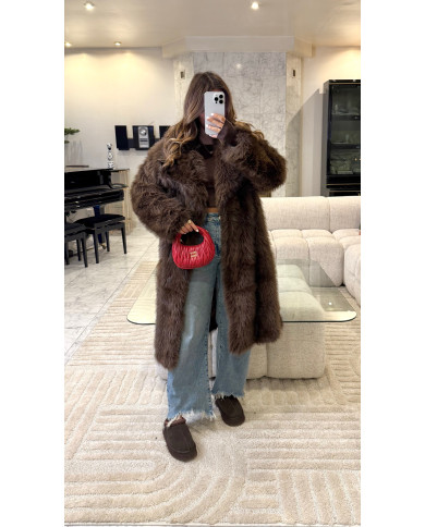 Fourrure Longue Vegan Choco