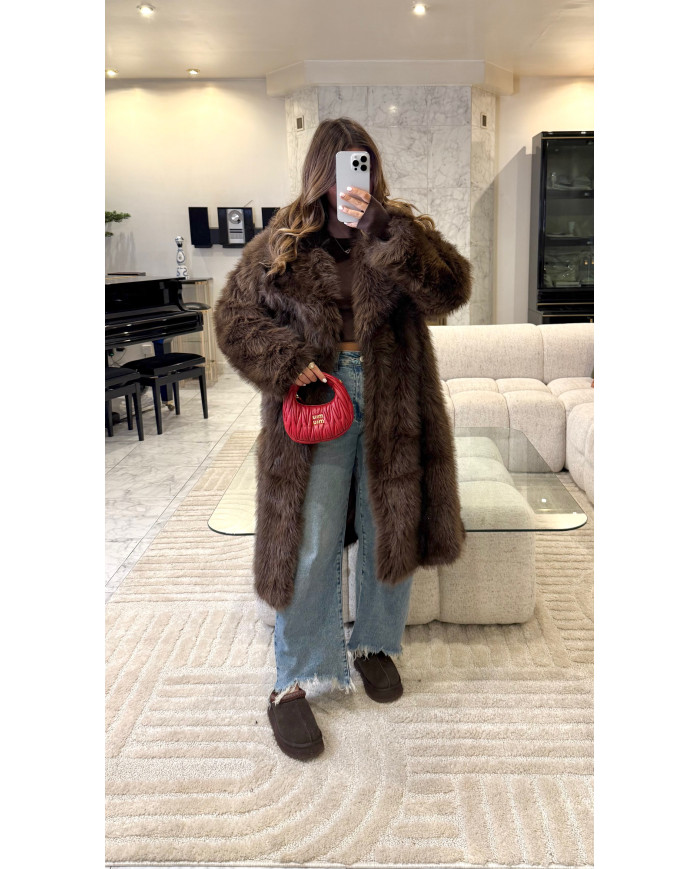 Fourrure Longue Vegan Choco