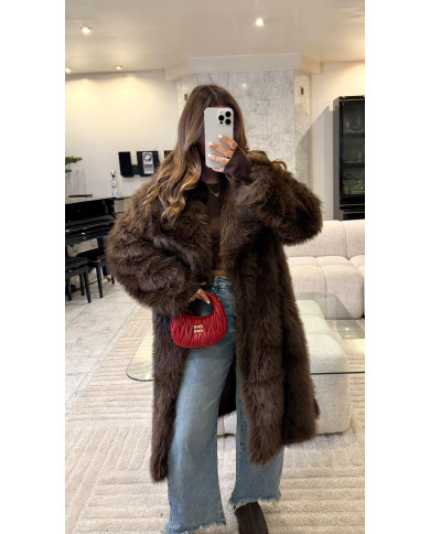 Fourrure Longue Vegan Choco