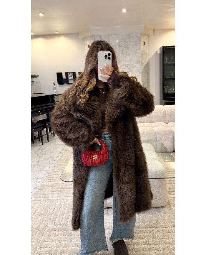 Fourrure Longue Vegan Choco