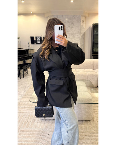 Blazer Nacima Oversize Ceinture Noir