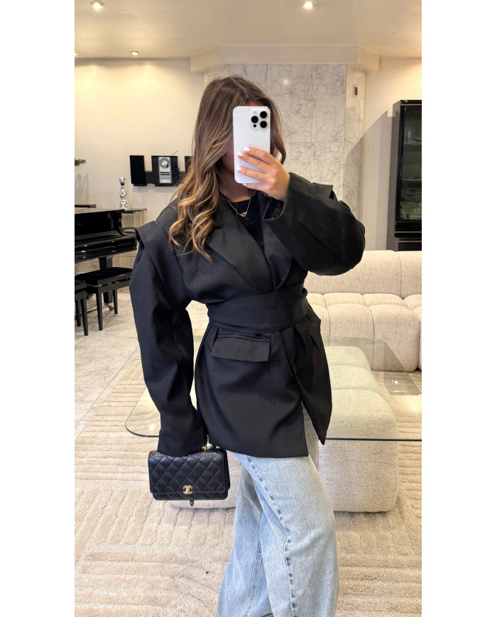 Blazer Nacima Oversize Ceinture Noir