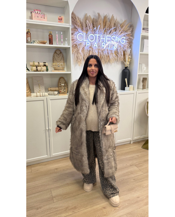 Fourrure Longue Vegan Beige