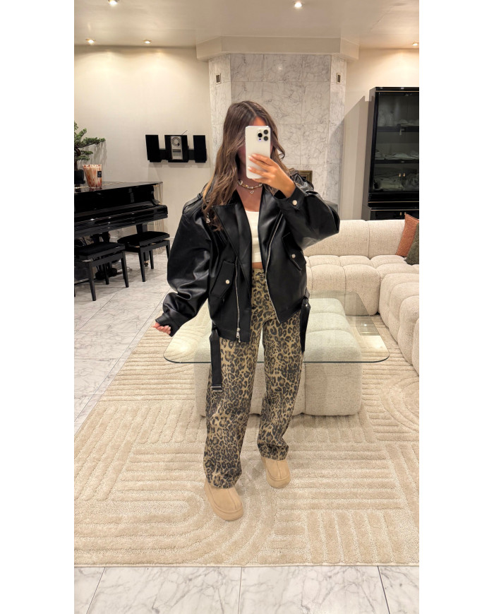 Veste Simili frankie Noir