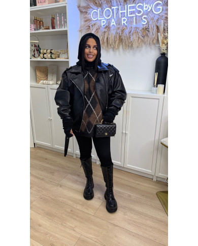 Veste Simili frankie Noir