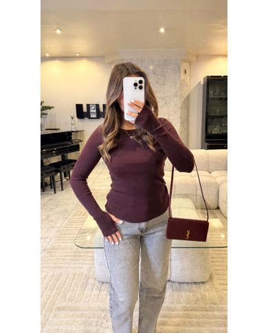 Pull Intégré mitaines Bordeaux