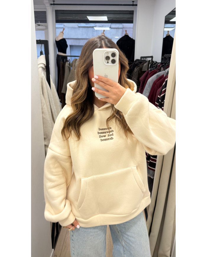 Sweat À capuche Graft Beige