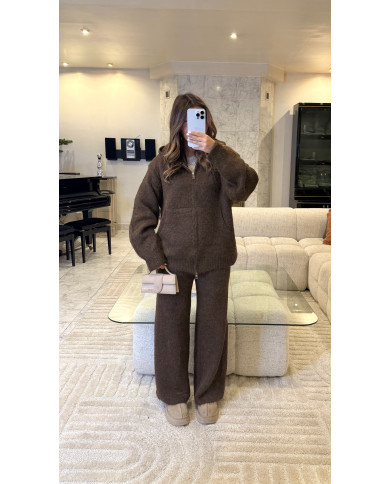 Ensemble Cocon de jogging  avec gilet oversize Choco
