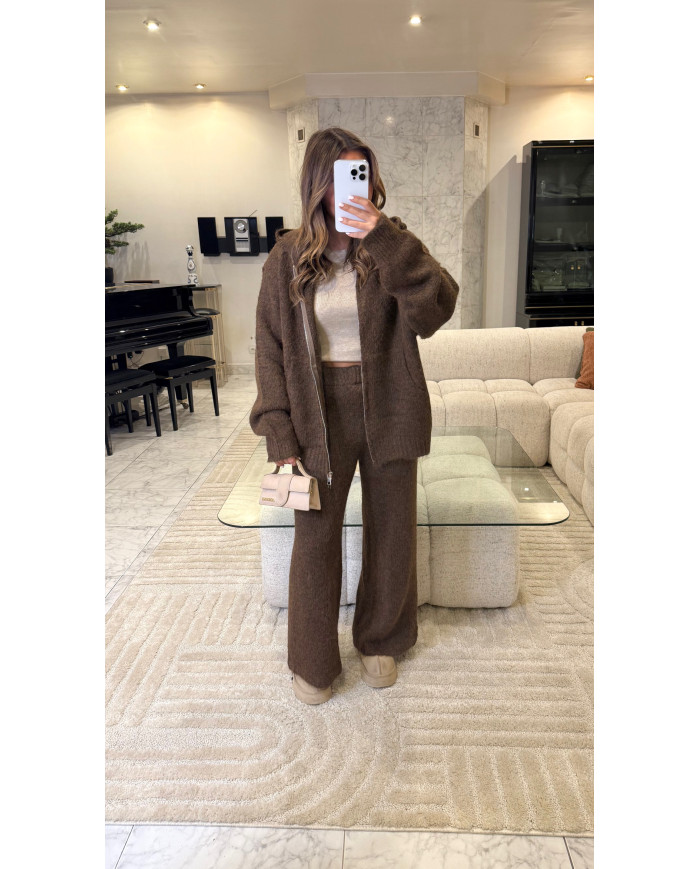 Ensemble Cocon de jogging  avec gilet oversize Choco