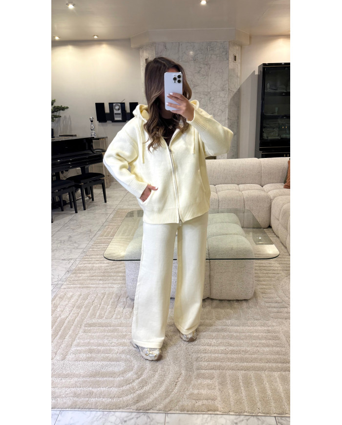 Ensemble Cocon de jogging  avec gilet oversize Écru