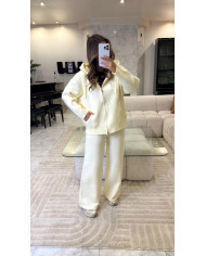 Ensemble Cocon de jogging  avec gilet oversize Écru