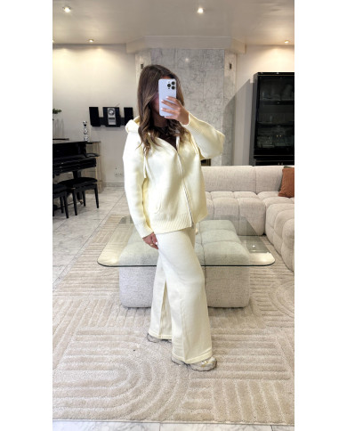 Ensemble Cocon de jogging  avec gilet oversize Écru