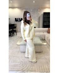 Ensemble Cocon de jogging  avec gilet oversize Écru