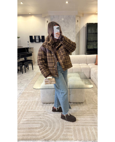 Doudoune Hiver à carreaux Choco