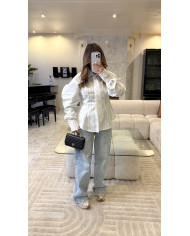 Chemise Crop Noir avec cravate