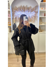 Manteau Alylin Noir & fourrure