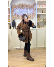 Manteau Alylin Choco & fourrure