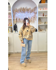 Pull en cachemire bandana Gris