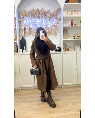 Manteau trench Choco col fourrure