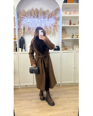 Manteau trench Choco col fourrure