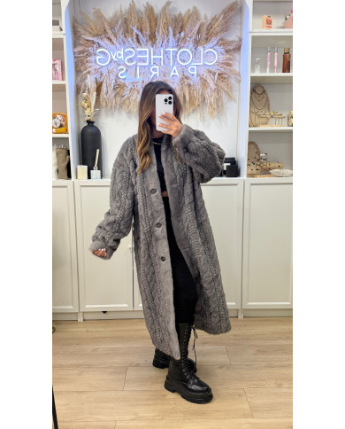 Veste Longue Pilou Grise