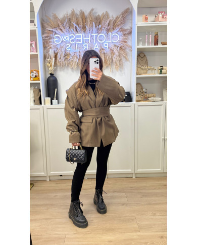 Blazer Oversize Nacima ceinture Choco