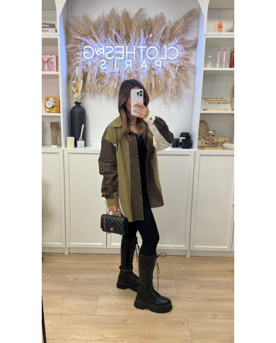 Chemise Oversize Pépites Kaki