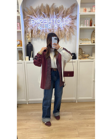 Chemise Oversize Pépites Bordeaux