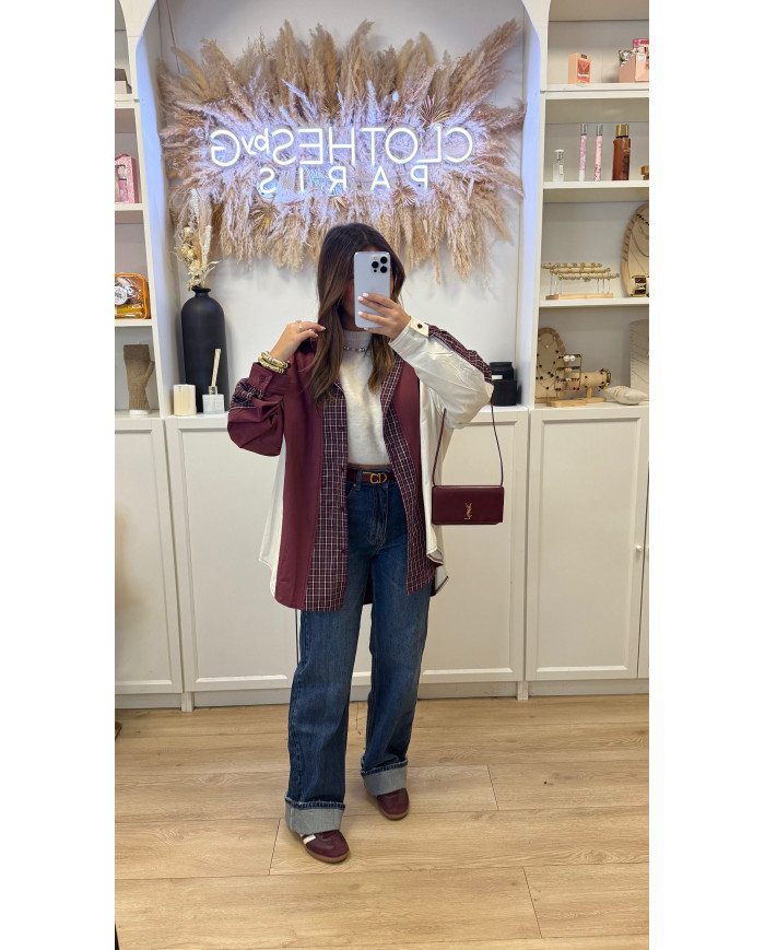 Chemise Oversize Pépite Bordeaux