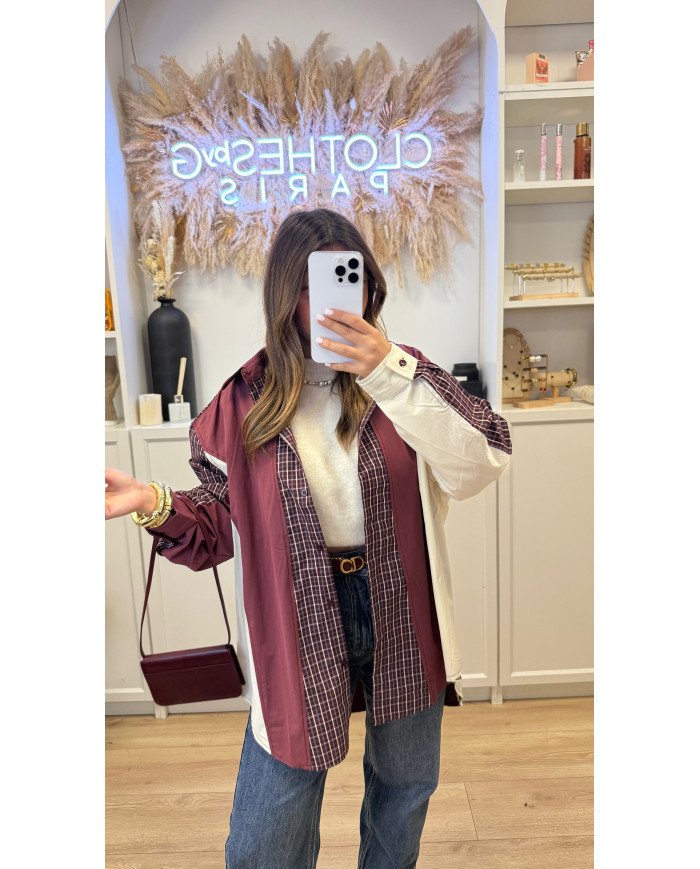 Chemise Oversize Pépite Bordeaux
