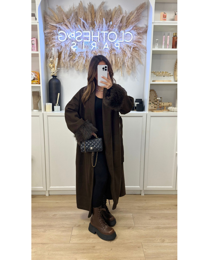 Manteau Aylin Long Choco