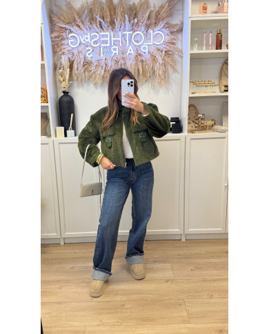 Veste GIV fourrure Kaki