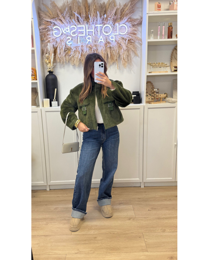 Veste GIV fourrure Kaki