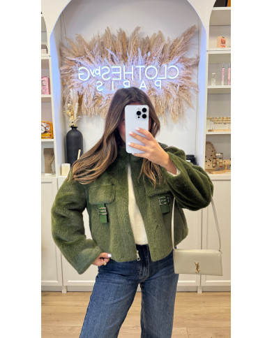 Veste GIV fourrure Kaki