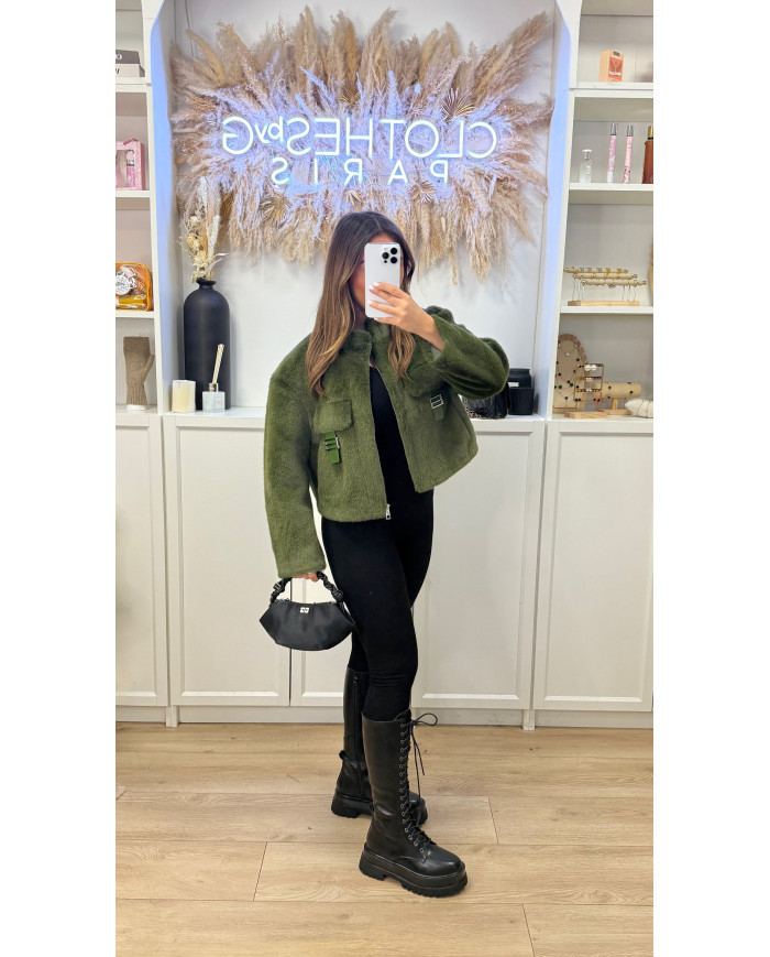 Veste GIV fourrure Kaki
