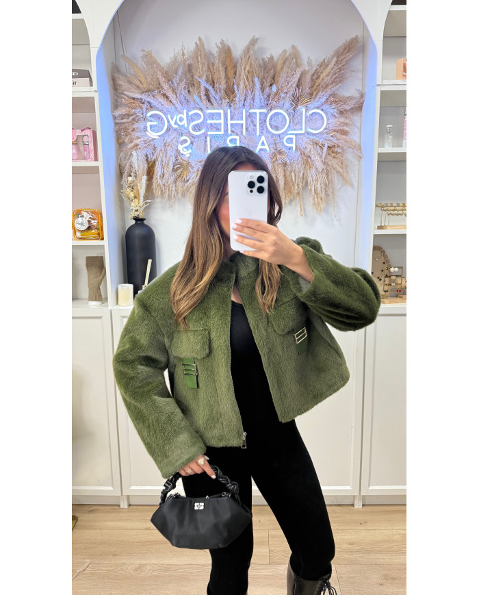 Veste GIV fourrure Kaki