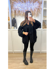 Pull Polaire Rayé beige & Choco