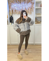 Doudoune à fourrure Bicolore Grey & Brown