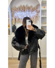 Veste Épaisse Simili Size fourrure Noir