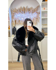 Veste Épaisse Simili Size fourrure Noir