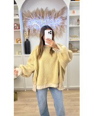 Pull Oversize pilou bordeaux